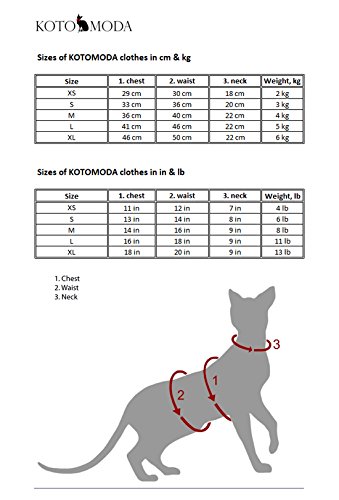 Suéter de gato Kotomoda Plaid Rojo Gris Desnudo Gato Esfinge Sin Pelo Ropa (L)
