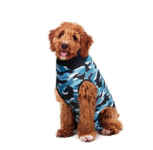 Suitical Recovery Suit Perro, L, Camuflaje Azul