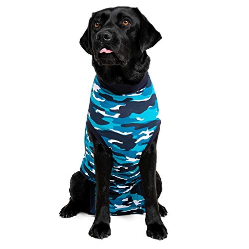 Suitical Recovery Suit Perro, L, Camuflaje Azul