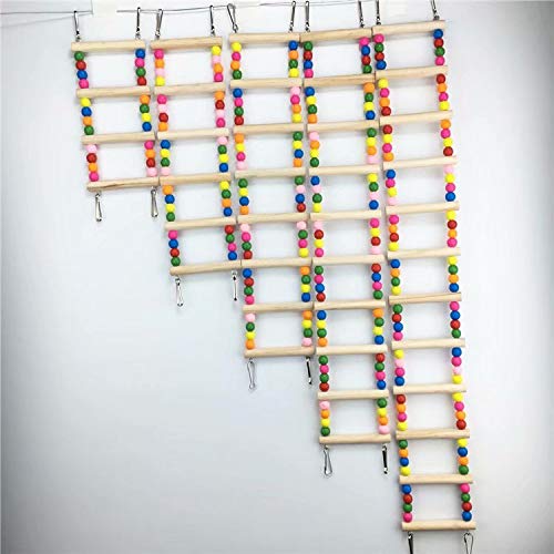 SUNXIN Escala de madera Escalera Juguete para Pájaro Loro Periquito Periquito Cockatiel Guacamayo Gris Africano Gerbil Ratones Chinchilla Conejillo de Indias Jaula de ardilla Percha