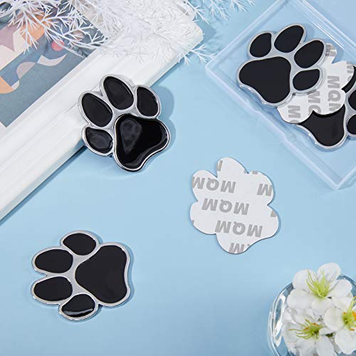 SUPERFINDINGS 4 Uds Pegatinas Coche Perro Pata Negro Pata del Perro del Oso Animal Huella 3D para Coche