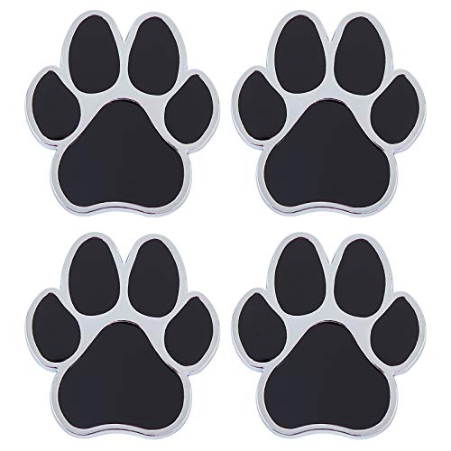 SUPERFINDINGS 4 Uds Pegatinas Coche Perro Pata Negro Pata del Perro del Oso Animal Huella 3D para Coche