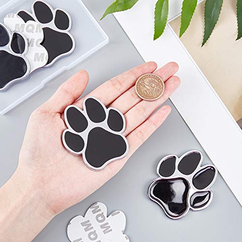 SUPERFINDINGS 4 Uds Pegatinas Coche Perro Pata Negro Pata del Perro del Oso Animal Huella 3D para Coche