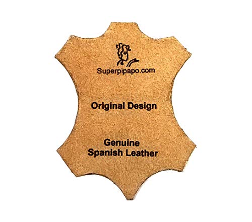 Superpipapo Original y Cómodo Collar para Gatos de Cuero Negro, Hebilla con Seguridad Elástico, Piel de Calidad, Diseño Único Hecho a Mano en España, con Ojos Amarillos de Gato y Estrellas