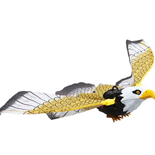 Suszian Repelente de pájaros, Repelente de pájaros Luminoso, águila Colgante con música, espantapájaros voladores, para pájaros, Ratones, Ardillas, Conejos y Otros pájaros o roedores, 43 * 25 cm