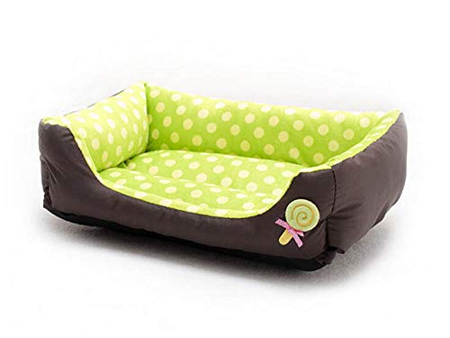 SYQY Paleta de Arena para Gatos súper Suave con Lunares Lindo Nido para Mascotas-Verde_68X 55X16cm