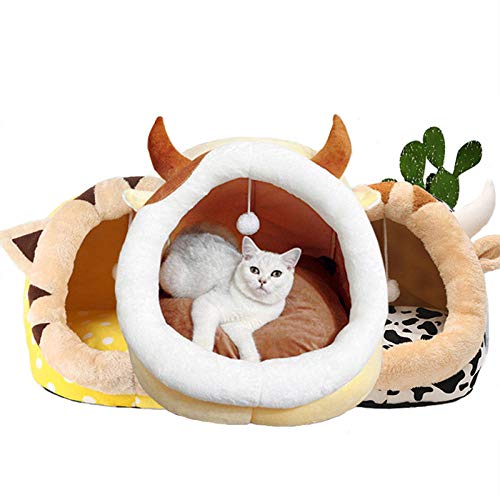 SYQY Perrera para Mascotas Forma de Dibujos Animados Cama para Perros Gatos Tienda de yurtas Nido Mascota cálida-Aguacate_S 35x35x32cm