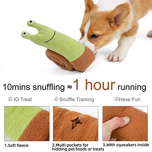 Tabpole Juguete de peluche con forma de caracol para mascotas, juguete para perros de razas pequeñas, medianas y grandes