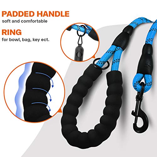 Taglory Correa de Perro, 1,5 m Correa de Fuerte de Perro para Perros Medianos y Grandes con Mango Acolchado Suave y Hilos Reflectantes, Azul