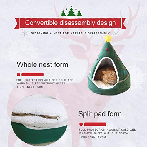 taianle 14 * 18 Pulgadas Tienda de Campaña para Gatos Cama de Cueva Cama para Perros Mascota Interior Casa para Perros Triángulo Cama para Gatos Casa Decoración Navideña Casa para