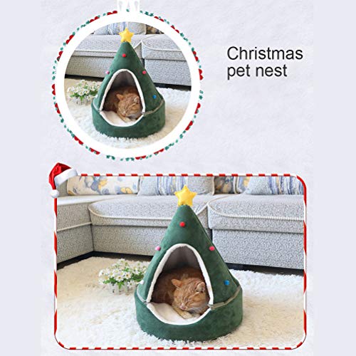 taianle 14 * 18 Pulgadas Tienda de Campaña para Gatos Cama de Cueva Cama para Perros Mascota Interior Casa para Perros Triángulo Cama para Gatos Casa Decoración Navideña Casa para