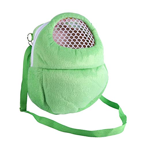 Tbest Bolsa de Transporte para Mascotas, Bolsa Bandolera de Transporte de Perros Hámster Rata Gato Conejo Mochila Carrier Mochila Erizo Chinchilla Ferret para Viajar al Aire Libre,21 * 25 cm(Verde)