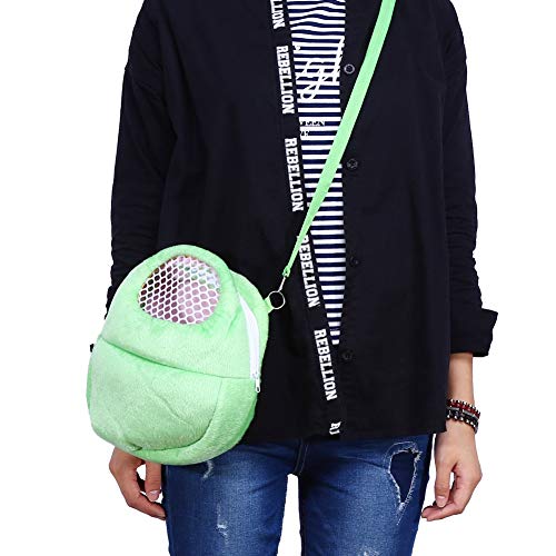 Tbest Bolsa de Transporte para Mascotas, Bolsa Bandolera de Transporte de Perros Hámster Rata Gato Conejo Mochila Carrier Mochila Erizo Chinchilla Ferret para Viajar al Aire Libre,21 * 25 cm(Verde)