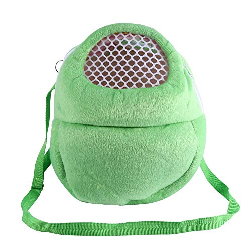 Tbest Bolsa de Transporte para Mascotas, Bolsa Bandolera de Transporte de Perros Hámster Rata Gato Conejo Mochila Carrier Mochila Erizo Chinchilla Ferret para Viajar al Aire Libre,21 * 25 cm(Verde)