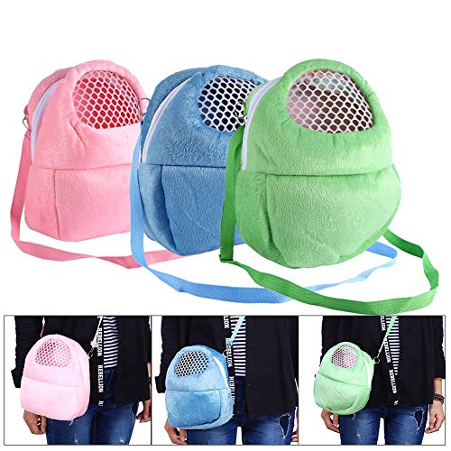 Tbest Bolsa de Transporte para Mascotas, Bolsa Bandolera de Transporte de Perros Hámster Rata Gato Conejo Mochila Carrier Mochila Erizo Chinchilla Ferret para Viajar al Aire Libre,21 * 25 cm(Verde)