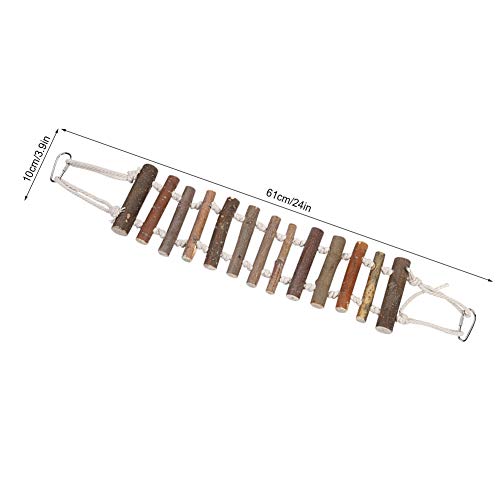 Tbest Columpio para Loros, Juguetes para Pájaros, Escalera para Pájaros De Juguete Escalera De Madera con Cuerda Escalera De Madera para Pájaros Puente Colgante para Agapornis Periquitos Loros
