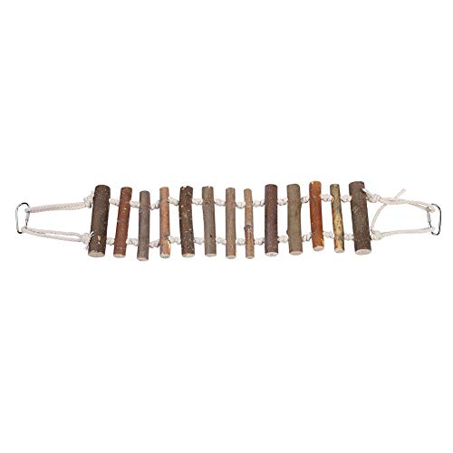 Tbest Columpio para Loros, Juguetes para Pájaros, Escalera para Pájaros De Juguete Escalera De Madera con Cuerda Escalera De Madera para Pájaros Puente Colgante para Agapornis Periquitos Loros