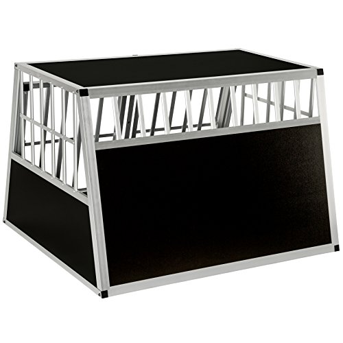 TecTake 800350 Transportín de Aluminio para Perros, Transporte de Viaje para Mascotas Trapezoidal - Disponible en Varios Modelos (Sin Pared Divisoria/104x90,5x69cm | No. 402226)