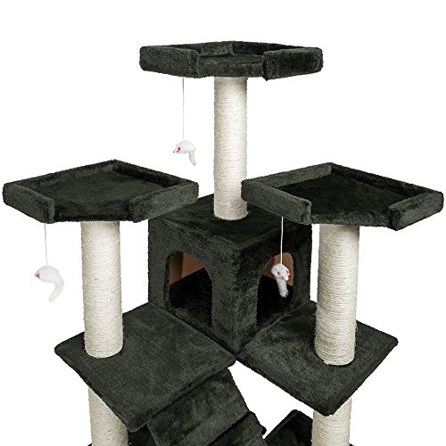 TecTake rascador para Gatos árbol para Gatos sisal Juguetes 186cm (Gris | no. 400525)