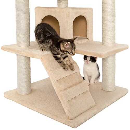 TecTake Rascador para Gatos Árbol para Gatos Trepar Sisal Juguetes (Beige | no. 400575)