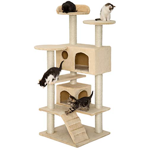TecTake Rascador para Gatos Árbol para Gatos Trepar Sisal Juguetes (Beige | no. 400575)