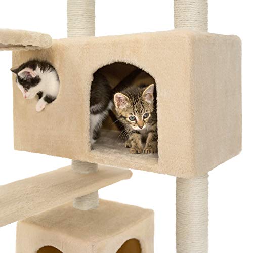 TecTake Rascador para Gatos Árbol para Gatos Trepar Sisal Juguetes (Beige | no. 400575)