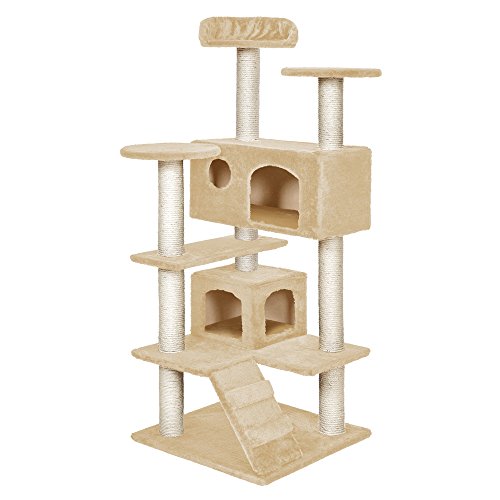 TecTake Rascador para Gatos Árbol para Gatos Trepar Sisal Juguetes (Beige | no. 400575)