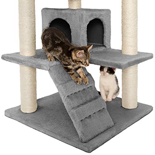 TecTake Rascador para Gatos Árbol para Gatos Trepar Sisal Juguetes (Gris | no. 400574)