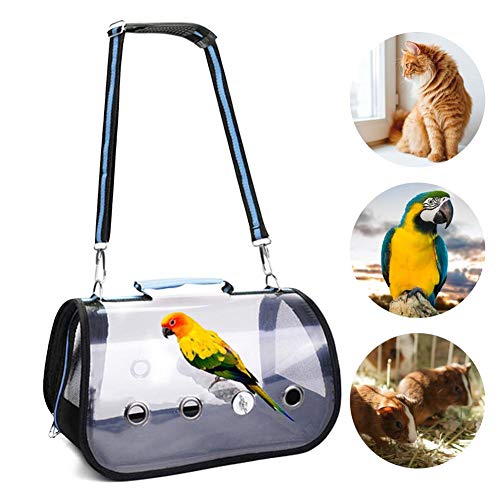 Terynbat Bird Cage bag, jaula de viaje de pájaro gato y perro transparente fuera paquete portador transparente mascota pájaro