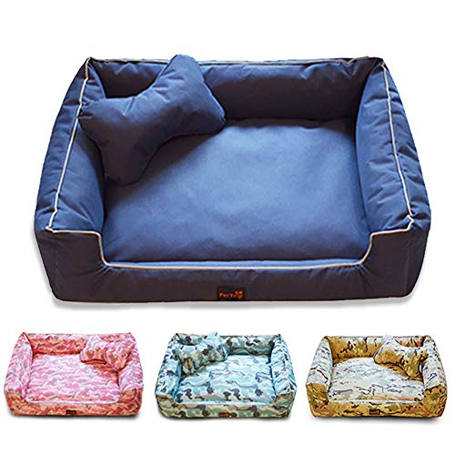 thematys Cama para Perros I Cesta para Perros Resistente a los arañazos y a los desgarros I Cesta para Mascotas extraíble y Lavable con Cremallera (S (50 x 40 x 16 cm), Style 4)