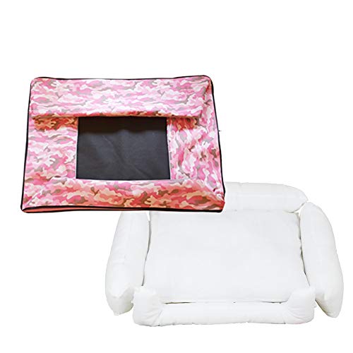 thematys Cama para Perros I Cesta para Perros Resistente a los arañazos y a los desgarros I Cesta para Mascotas extraíble y Lavable con Cremallera (S (50 x 40 x 16 cm), Style 4)