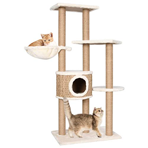 Tidyard Árbol para Gatos con Poste Rascador Árbol Rascador para Gatos 126 cm Hierba Marina