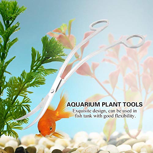 Tijeras para Herramientas de Acuario, Tijeras de Acero Inoxidable para Plantas de Acuario, Tijeras para peceras, Herramienta de Recorte para Plantas de Agua para peceras(b)
