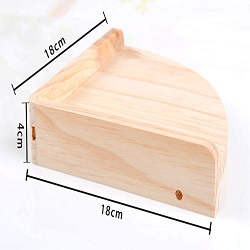 TINE Corner Bird Cage Perch Plataforma De Pie Madera Mascota Parrot Plataforma Soporte Accesorio De Hámster De Peluche Rama Perchas para Jaula De Pájaros,18x18x4 CM