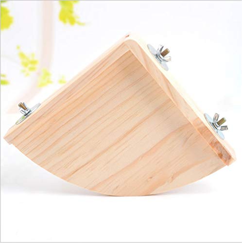 TINE Corner Bird Cage Perch Plataforma De Pie Madera Mascota Parrot Plataforma Soporte Accesorio De Hámster De Peluche Rama Perchas para Jaula De Pájaros,18x18x4 CM