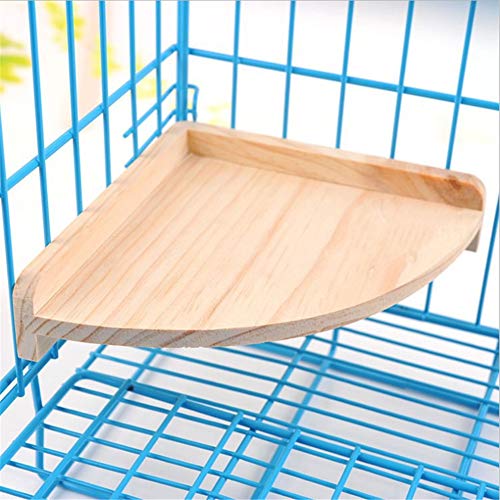 TINE Corner Bird Cage Perch Plataforma De Pie Madera Mascota Parrot Plataforma Soporte Accesorio De Hámster De Peluche Rama Perchas para Jaula De Pájaros,18x18x4 CM