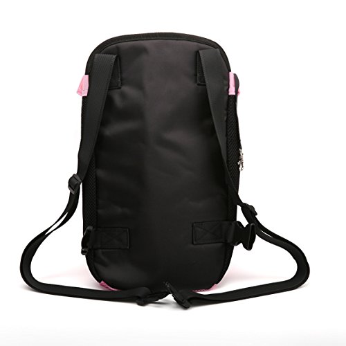 Tineer Pet Dog Carrier Mochila Transpirable Al Aire Libre Perro de Viaje Lona Piernas Fuera Bolso De Hombro Delantero Bolso Durable(Small; Chest(Under 30cm), Rosado)