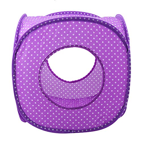 Tnfeeon Juguete de túnel de Gato Plegable, Juguete de túnel de Tela Oxford de Manchas púrpuras con Campana Oculta Juego de persecución Mascota Tienda de Juegos interactiva Divertida