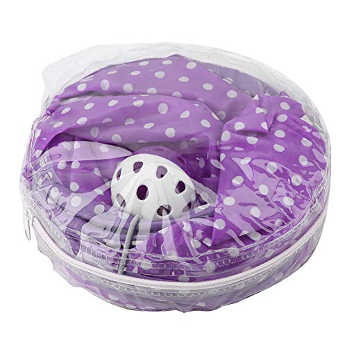Tnfeeon Juguete de túnel de Gato Plegable, Juguete de túnel de Tela Oxford de Manchas púrpuras con Campana Oculta Juego de persecución Mascota Tienda de Juegos interactiva Divertida