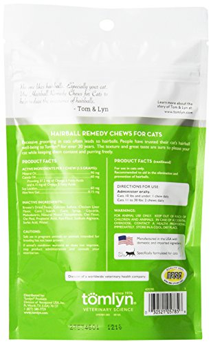 Tomlyn Laxatone - Remedio de Bolas de Pelo para Gatos y Gatitos, 60 Unidades