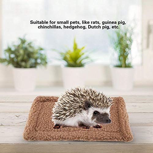 TOPINCN Estera de la Cama del Animal doméstico Rectangular Suave Caliente Cojín de Peluche Casa de Hámster Manta de Nido Erizo Conejillo de Indias Pequeños Animales Mascotas Suministros(marrón Claro)