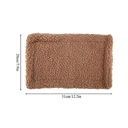 TOPINCN Estera de la Cama del Animal doméstico Rectangular Suave Caliente Cojín de Peluche Casa de Hámster Manta de Nido Erizo Conejillo de Indias Pequeños Animales Mascotas Suministros(marrón Claro)