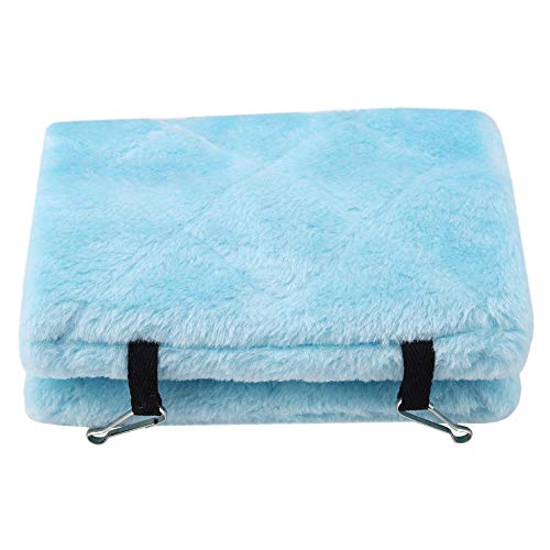 TOPINCN Peonía Loro Hamaca Aves Nido Cálido Suave Felpa Hamaca Colgando Carpa Jaula para Pájaros Loro Invierno Cálido Cama Mascota Juguete Bolsa Algodón Cama(M- Azul)