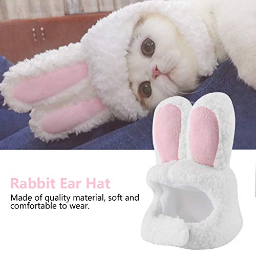 TOPINCN Sombrero de Oreja de Conejo Profesional Gato Peluca Linda Mascota Traje Cosplay Vestido Cap Costume Bunny para Gatos y Perros pequeños Traje de Fiesta Accesorio