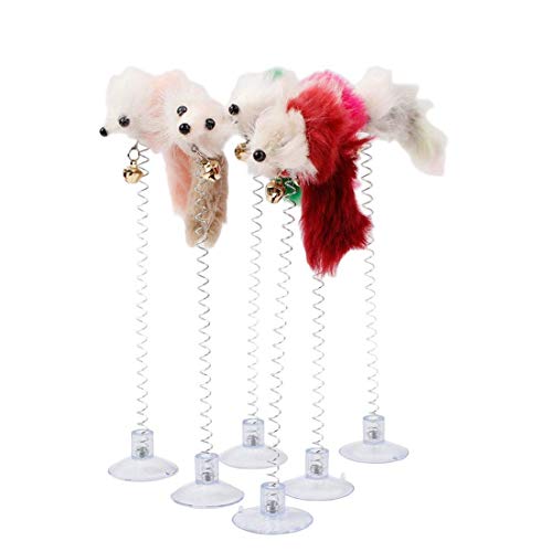 Toruiwa - Juguete para gatos, animales de compañía, campana, gato, juguete interactivo, ratón de primavera