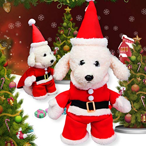 Toyvian - Disfraz de Navidad con gorro de Papá Noel para perros, gatos, abrigo de invierno (rojo y blanco)