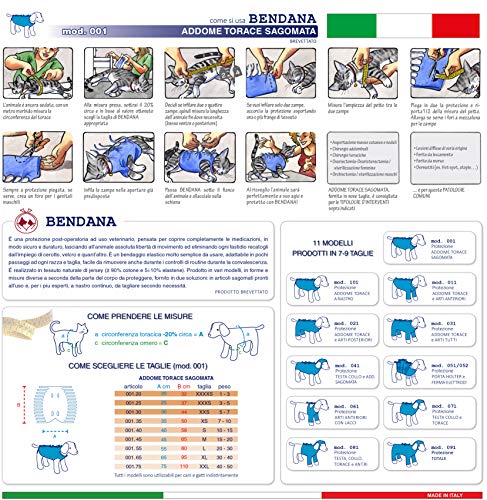 Traje postoperatorio para Perros y Gatos, Protege heridas y Vendajes, Garantiza higiene, Limpieza y Libertad de Movimiento. Modelo 001 - Abdomen y tórax Entallado (XS)