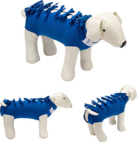 Traje postoperatorio para Perros y Gatos, Protege heridas y Vendajes, Garantiza higiene, Limpieza y Libertad de Movimiento. Modelo 001 - Abdomen y tórax Entallado (XL)
