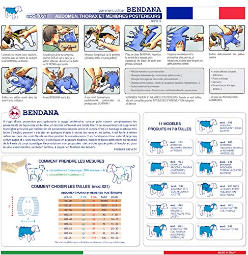 Traje postoperatorio para Perros y Gatos, Protege heridas y Vendajes, Garantiza higiene, Limpieza y Libertad de Movimiento. Modelo 021 - Abdomen, tórax y Miembros posteriores (M)