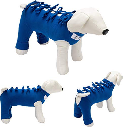 Traje postoperatorio para Perros y Gatos, Protege heridas y Vendajes, Garantiza higiene, Limpieza y Libertad de Movimiento. Modelo 021 - Abdomen, tórax y Miembros posteriores (M)